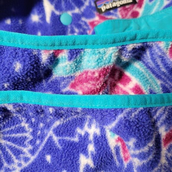 Patagonia Synchilla Pullover Jacket Womens Small Snap T Moon Owl Blue Fleece GUC - Picture 16 of 16